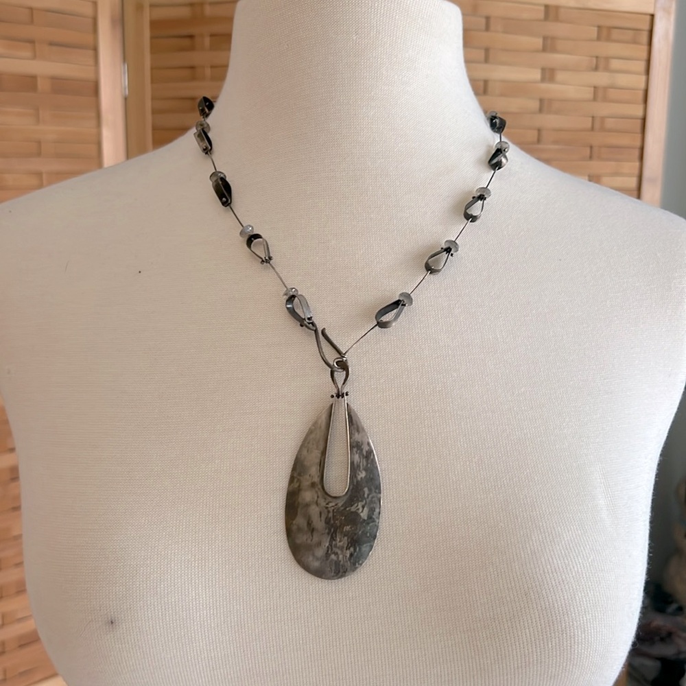 Hammered Silver Necklace